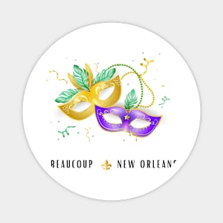 Beaucoup New Orleans Double Mask Magnet